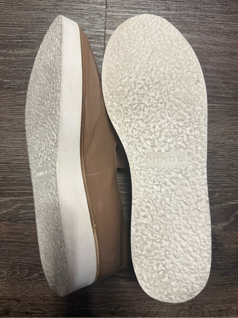 Vince Patent Leather Slip-On Loafers in Taupe | Sz 12 - Picture 2 of 4